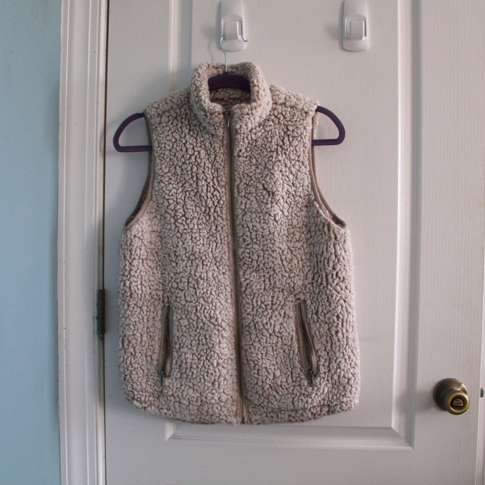 Teddy Bear Vest with Functional Zipper Pockets